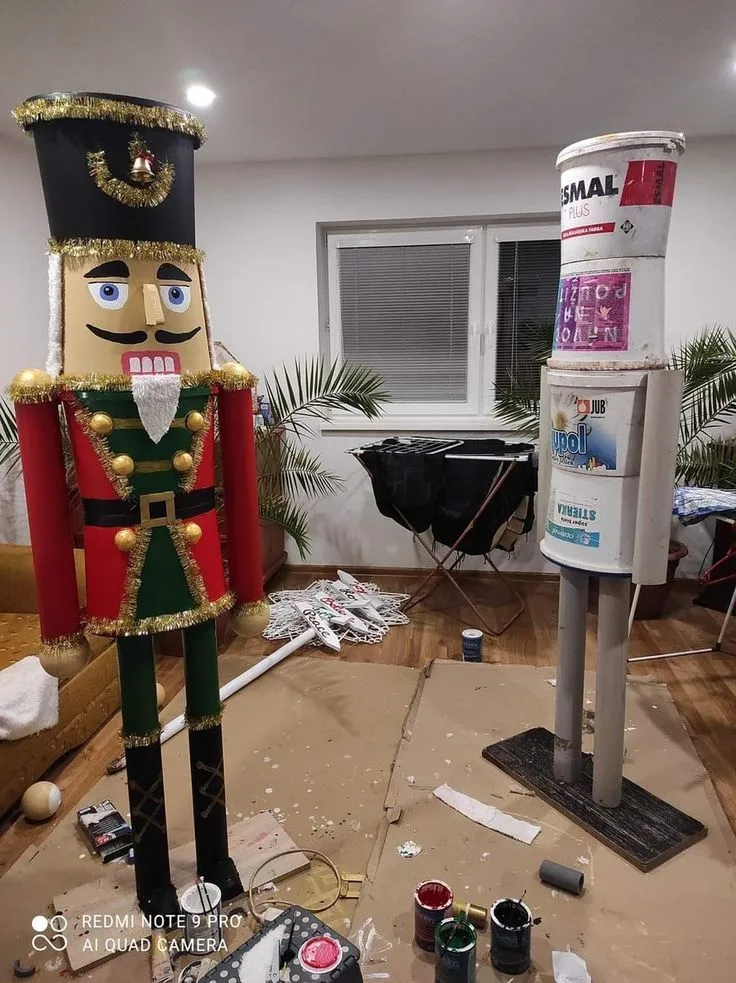 DIY Giant Nutcracker Using Recycled Materials